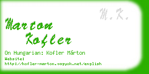 marton kofler business card
