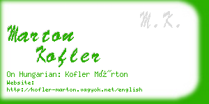 marton kofler business card